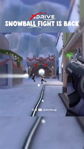 Valor Clips on Instagram: "Snowball Fight Game Mode is Coming Back! // #VALORANT • Launch snowballs, open presents, and ice skate in this fast festive 5v5 team deathmatch. No abilities, first to 50 kills wins."