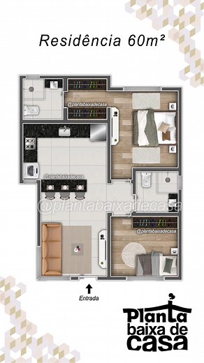 Plano de Casa de 60m²: Projeto de Residência Humanizada