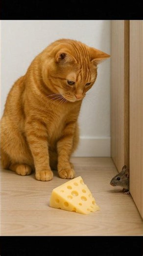 This Cat Used CHEESE to Trap a Mouse 😱🐱🧀🐭#cat#cats#catshorts #funnycats #cuteanimals #animalshorts