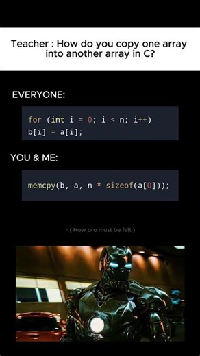 The #1 Fastest Way to Copy Arrays in C Without Loops || #programming #code #ai #coding #coding