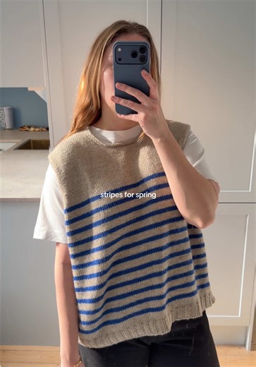T-shirt and slipover combo 💙 #knitting #knittok