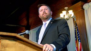 Jani-King Gulf Coast Chief Operating Officer Chance Enmon spoke yesterday at the TEDF luncheon in Ponchatoula. | AN17