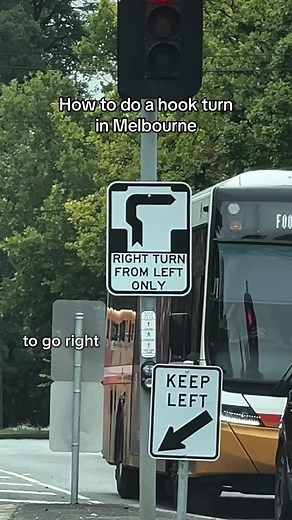 We have hook turns in Melbourne so right turning cars don’t block the trams in the middle of the road, but there’s no trams here? So what are doin #fyp #lifeinaustralia ##metaglasses