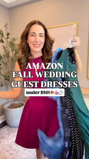 GRACE GINEX | YOUR AMAZON FASHION BESTIE on Instagram: "✨ FALL WEDDING GUEST DRESSES ✨ 💍🍷🍂 Comment DRESS to get the shopping links sent right to your DM’s! 🙌🏻💕 Affordable Amazon fall & winter wedding guest dresses that look way more expensive than they are 😍 From rich jewel tones to classic neutrals, these Amazon dresses are flattering, and affordable. All under $50, all SO flattering, and perfect for everything from fall/winter weddings, holiday parties and special events. How to SHOP: 1