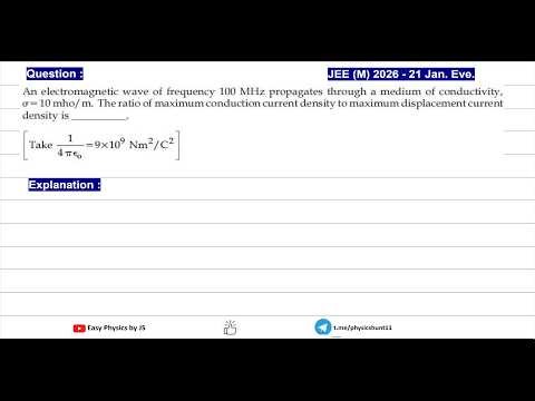 Conduction vs Displacement Current Question | PYQ | JEE(M) 2026 (21 Jan Mor.)