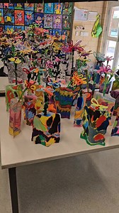 Flower Market!!! Inspired by the Flower Market created by Australian artist @cj_hendry in New York this year. Every child from Pre-Primary to Year 6 designed their own pipe cleaner flower and vase for our art installation. Visitors donated a gold coin to our Starlight Children's Foundation Australia fund raiser. More pics to come! Open again tomorrow morning. 🏵💐🌸🌺🌻🌼🌷🪻⚘️ | Art Teacher Life