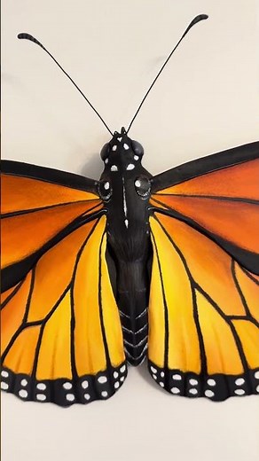 I just finished making a monarch out of cardboard and paper mache #papiermache #art #artist