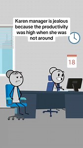 Karen manager feels jealous as productivity levels increased during her absence. Og Voice: Em Fandango #animation #animationmeme #work #worklife #manager | Sleek Animations