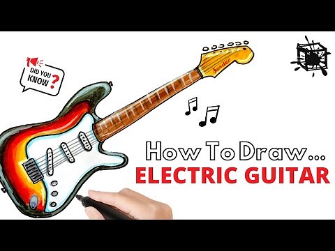 HOW TO DRAW AN ELECTRIC GUITAR + FUN FACTS + FENDER // step by step