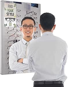 Displays2go 32" Wall Mounted Digital Signage Mirror with Motion Sensor, Android 7.1 - Silver (DGMM32)