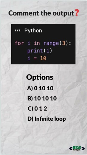 Changing i in a FOR loop? | Comment your answer✅ #viral