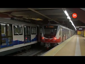 Train movements at Quito Metro stations as part of the inauguration