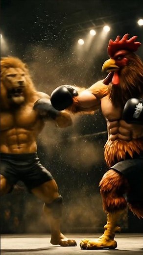 Lion vs Rooster – Ultimate Animal Boxing Fight | Epic Final Battle 8K #actionvideo #animals