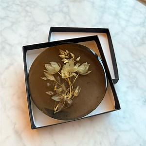 Handcrafted Paperweight -  Resin with Dried Flowers