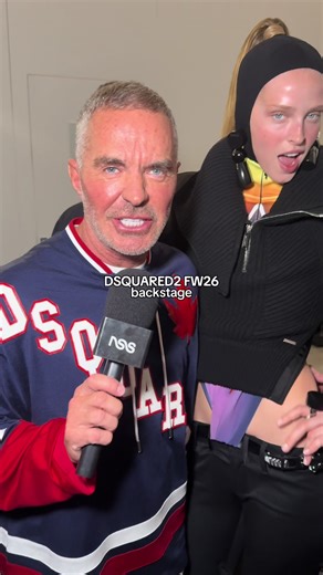 Taking you backstage at the DSQUARED2 FW26 show in Milan ❄️ #dsquared2 #tiktokfashion #deananddan #hudsonwilliams #mfw