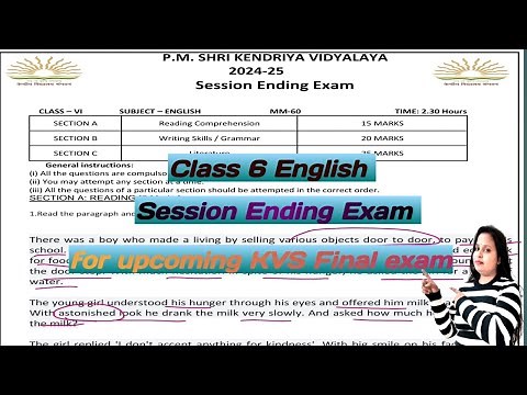 KV Class 6 English Annual paper/Session Ending Exam English paper CBSE syllabus