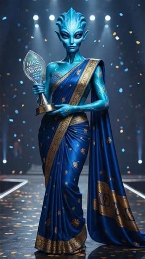 AI Fashion Concept | Alien Girl Rocks Indian Saree & Wins Miss Universe #AIArt #viral #MissUniverse
