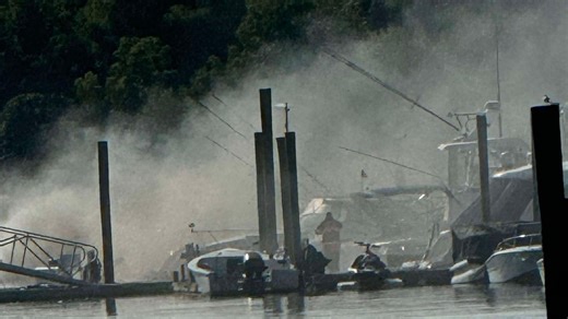 Raw Video: Boat fire in Keyport