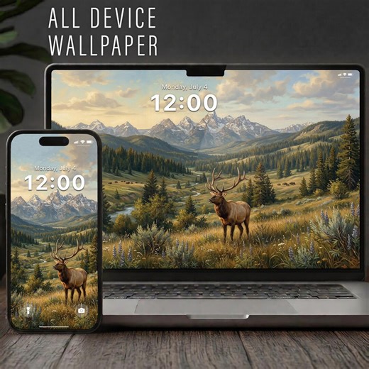 Vintage Deer Wallpaper Bundle – Minimal Aesthetic Nature Backgrounds | Iphone, Android, Desktop, Tablet & TV | 4K All Devices Pack - Etsy
