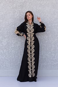 Stunning Black Cotton Caftans for Women, Embroidered Long Sleeve Kaftan, Caftan Maxi Dress, Caftans for Women, Cotton Caftan, Caftans - Etsy