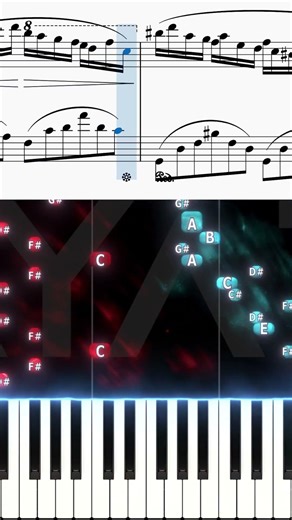 Fantaisie-Impromptu in C# Minor - Chopin - Piano Tutorial | Synthesia + Sheet Music #shorts