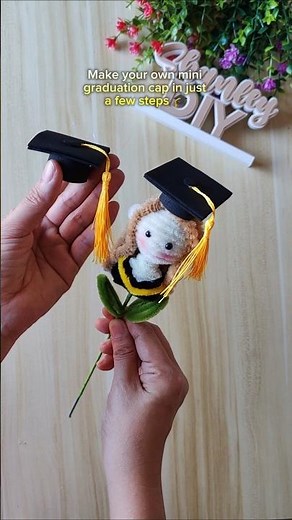 Mini graduation cap tutorial #diy #diycrafts