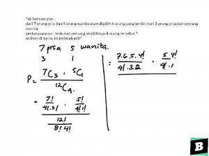 Peluang dari 7 pria dan 5 wanita yang akan di pilih 4 orang yang terdiri dari 3 pria dan 1 wanita