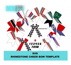 Racing Cheer Bow SVG Template, Rhinestone, Vinyl, Sublimation (digital Download) - Etsy