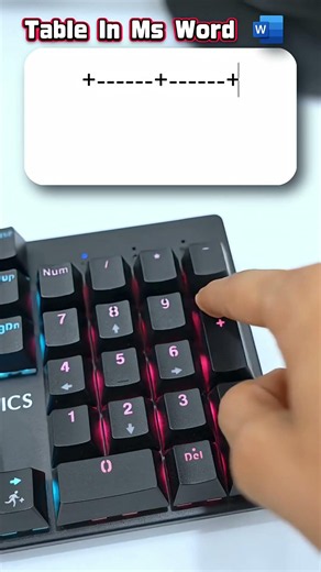 Insert Table in MS Word in Seconds! 🤯 #keyboard #words #wordtips #computertips #computereducation