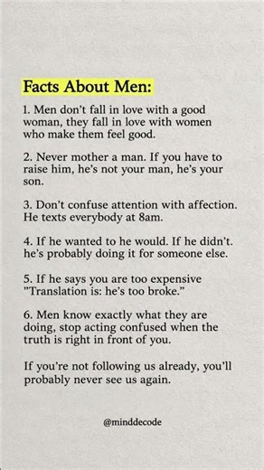 6 Brutal Truths About Men That Every Woman Should Know 👀💔 | Psychology Facts