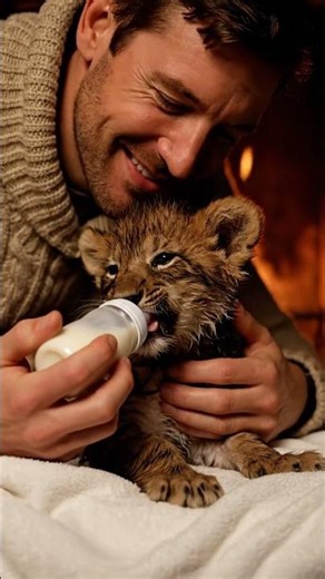 He Rescued a Lion Cub in a Blizzard… Years Later, the Reunion Hug 🥺🦁 | #shorts #animals #wildlife