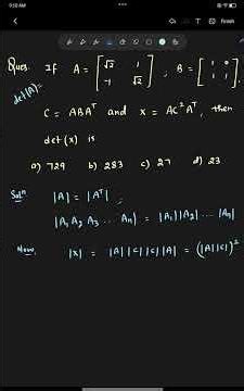 Determinants and Matrices: IIT-JEE Main 2026 #mathsbox8520 #iitbombay #iitdelhi#allen#pw
