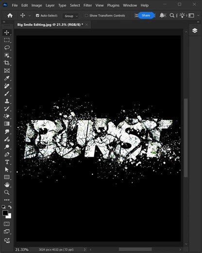 Adobe photoshop tips to create this exploding text effect #bigsmileediting | Big Smile Editing