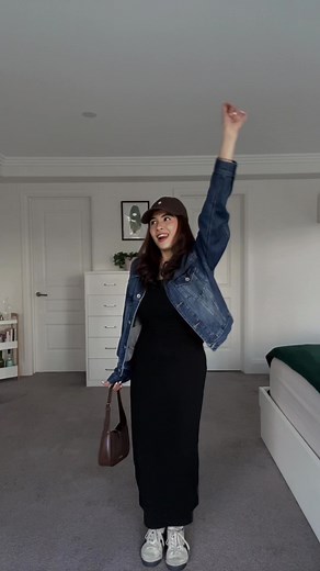 denim jacket 🤝 black dress💖 #outfit #outfitinspo #outfitideas #basicfit