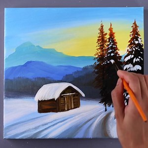 47K views · 1.3K reactions | Winter Sunset Painting | Painting Skills | Facebook