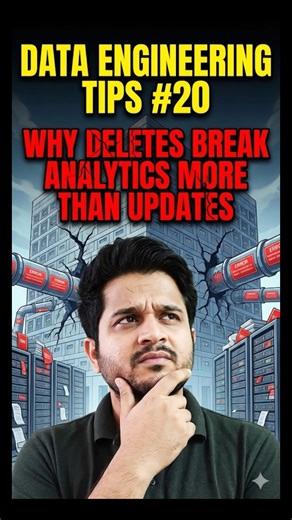 Nikhil Meghnani | DataAndAIWithNikhil on Instagram: "Data Engineering Tips #20 Why Deletes Break Analytics More Than Updates #dataengineering #dataengineer #analytics #databricks #dataanalytics #data #datascience"