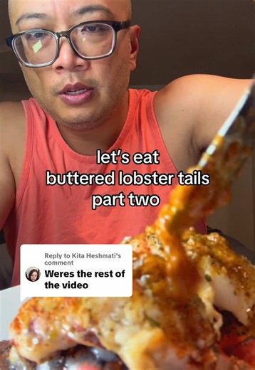 Replying to @Kita Heshmati Wowza! Juicy and succulent 😋 🔥 this will make me want to eat 🦞 even more now! 🙌 How to make lobster tails: 1. Preheat oven to 400 F. Wash and pat dry lobster tails. Cut the middle of the shell to the tail part, take out meat with a spoon. 2. Season with oil, salt, pepper, garlic powder, onion powder, paprika, and aglio olio seasoning. Bake for 10 minutes. 3. Meanwhile, make butter sauce: melted unsalted butter, garlic, salt, pepper, garlic powder, onion powder, agl
