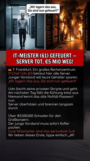 IT-MEISTER (61) GEFEUERT — SERVER TOT, €5 MIO WEG!