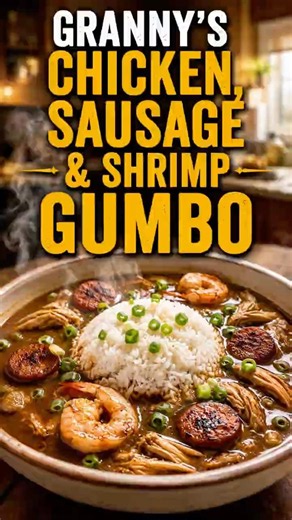 Chicken, Sausage & Shrimp Gumbo | Granny’s Kitchen #cookingasmr
