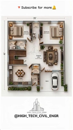 35×45 building plan😍 #civilengineering #home #interiordesign #building#house #architecture#floorplan