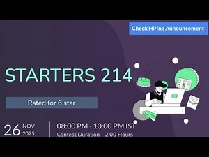 Codechef Starters 214 Today Contest Solutions Check Comments