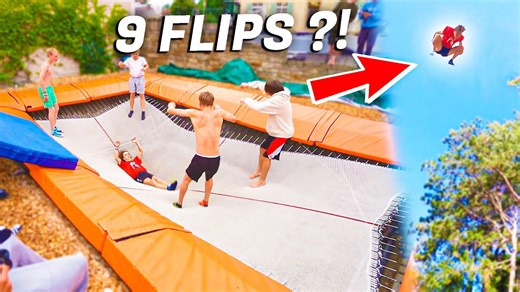9 Flips on a Trampoline – The Craziest Trick Ever!