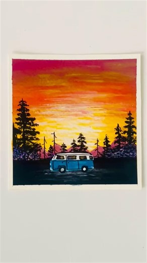 Caravan Painting || Easy Acrylic Painting ❤️