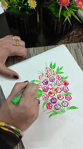 Beautiful Flower Vase Painting# Easy & Colorful Flower Pot Art# Simple Drawing for Beginners#short