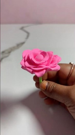 Making a Pink Rose Flower with Clay 🌸💖 | Easy Clay Art Tutorial #rose #clay #diy #craft