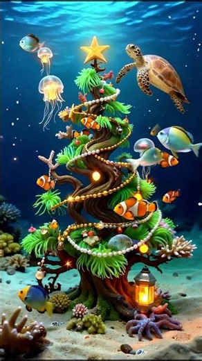 🌊🎄Under Water Christmas #christmas #ocean #sea #sealife