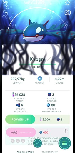 Background of Kyogre in Pokémon GO