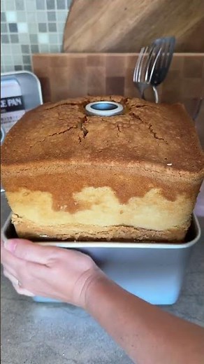 Mile High Maple Pecan Pound Cake in Old Country Kitchenware Square Tube Pan