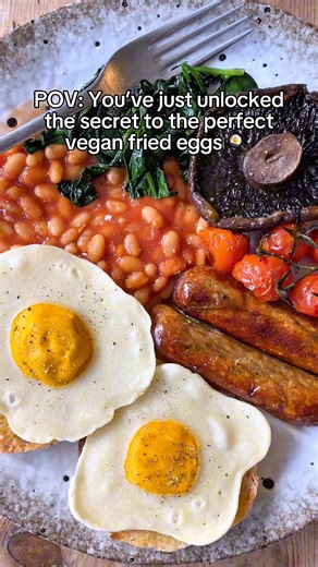 7.2K views · 73 reactions |  Now this recipe is a total game-changer!  Unlock the secret to the perfect vegan fried eggs  Ideal for fry-ups, breakfast butties, and surprising your friends and family 朗 Find the full recipe details in Viva!’s award-winning cookbook, Everyone Can Cook Vegan  https://vivashop.org.uk/products/everyone-can-cook-vegan | Vegan Recipe Club | Facebook