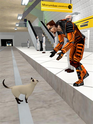 He Risked His Life for a Cat🐱… But Look What Happened Next🚆 / Half SLop LIfe #cat #shorts #halflife #sfm #tf2 #halflife